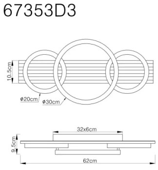 Globo 67353D3 - LED Stropné svietidlo TISHA LED/24W/230V 3000K 30x62 cm