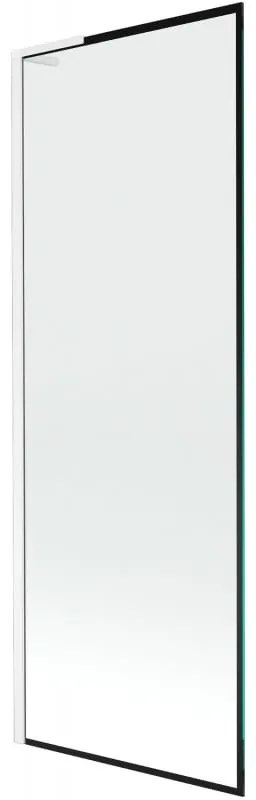 Mexen Next L, 1-krídlová vaňová zástena 70 x 150 cm, 6mm číre sklo-čierny vzor, biely profil, 895-070-000-03-70-20