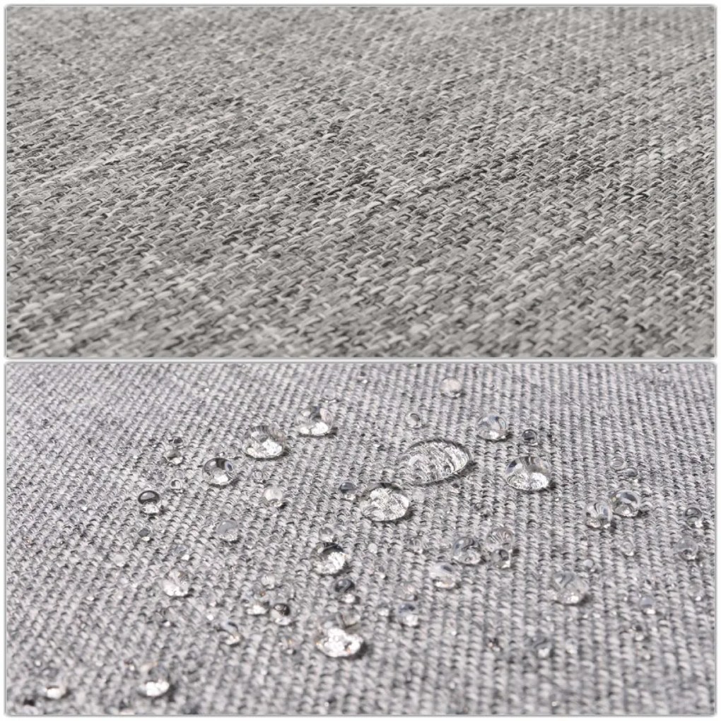 Lehátko HWC-N48, masívne akáciové drevo - sivý vankúš