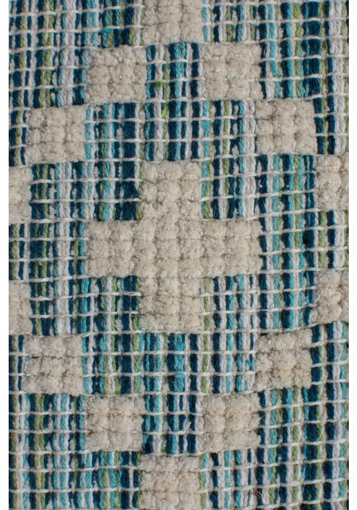 Flair Rugs, Kusový koberec Leela Ivory/Teal, 60x200, modrá, chodba / predsieň