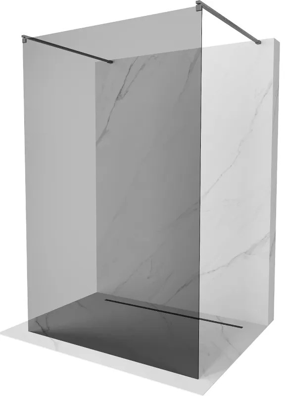 Mexen Kioto, sprchová zástena Walk-In 110 x 200 cm, 8mm šedé sklo, grafitový profil, 800-110-002-66-40
