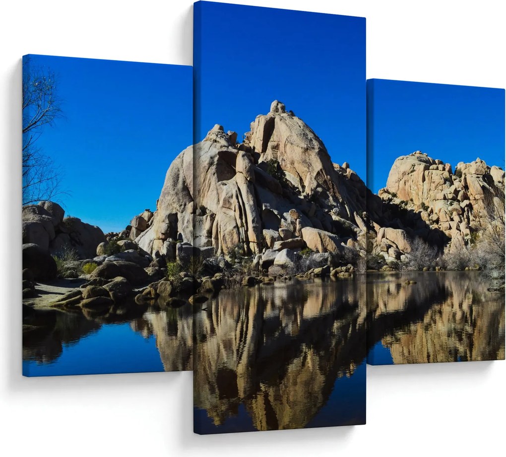 Obraz zrkadlenie skál (90x60 cm)
