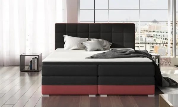 Posteľ Boxspring Damasia 200 x 180, zelená / šedá (látka - 11)