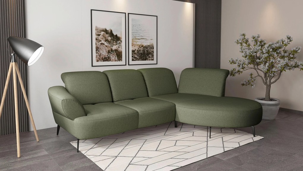 XXXLutz ROHOVÁ SEDAČKA, textil, olivovozelená Sit & More - Sedačky - 000144013223