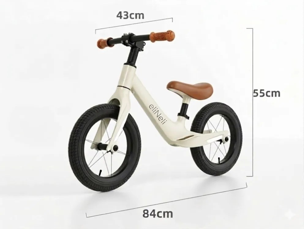 Balančný bicykel LUNA s ľahkým rámom, od 2 rokov, béžová ELIS design