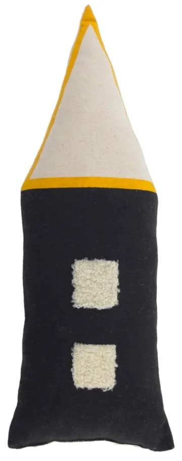 Čierno-béžový detský vankúš z organickej bavlny Kave Home Nisi, 13 x 35 cm