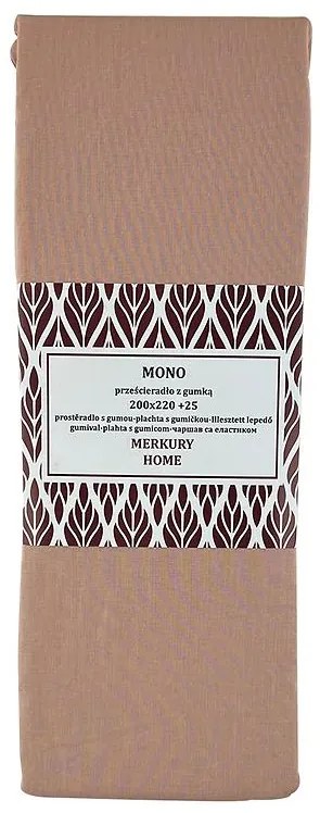 Napínacia plachta Mono bavlna svetloružová 220x200 + 25 Merkury Home