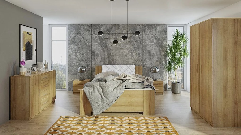 Spálňa Kler XI, Farby: biela / biela + ekokoža Soft Pik 029