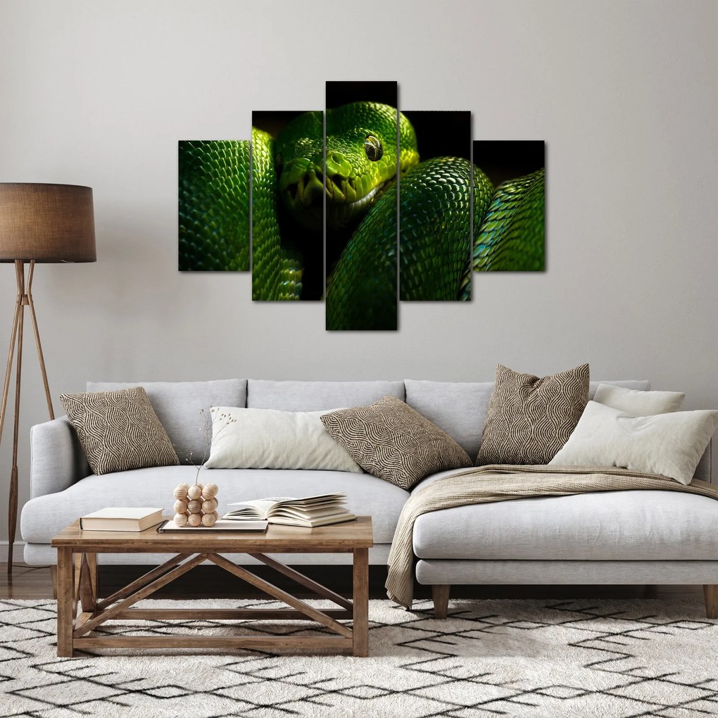 Obraz - Zelený had (150x105 cm)