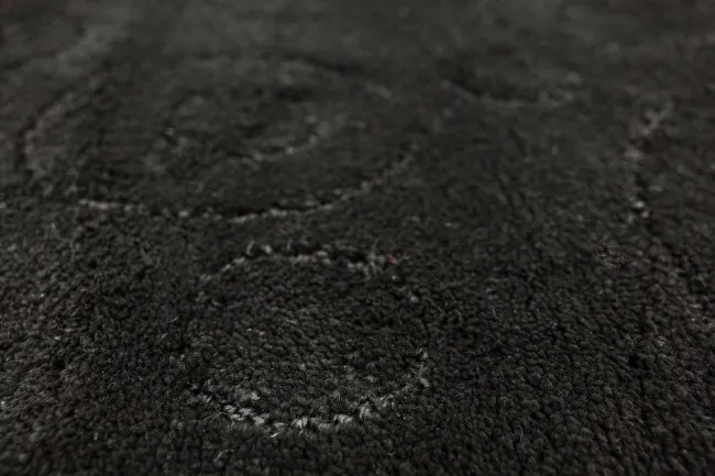 Kúpeľňový koberček Galaxy čierny, kruhy