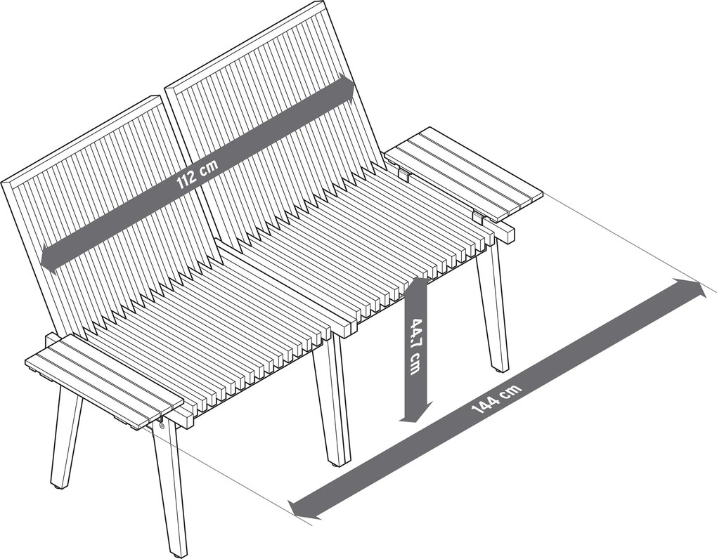Lavička Plauderbank s flexibilným operadlom