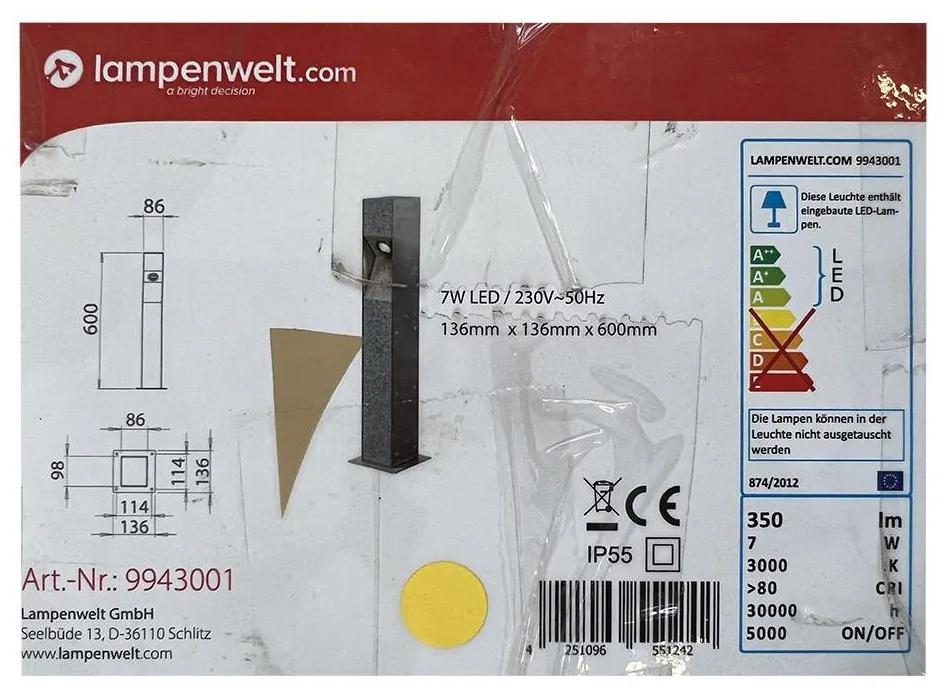 Lampenwelt Lampenwelt - LED Vonkajšie stĺpikové svietidlo AMELIA LED/7W/230V IP55 LW0688