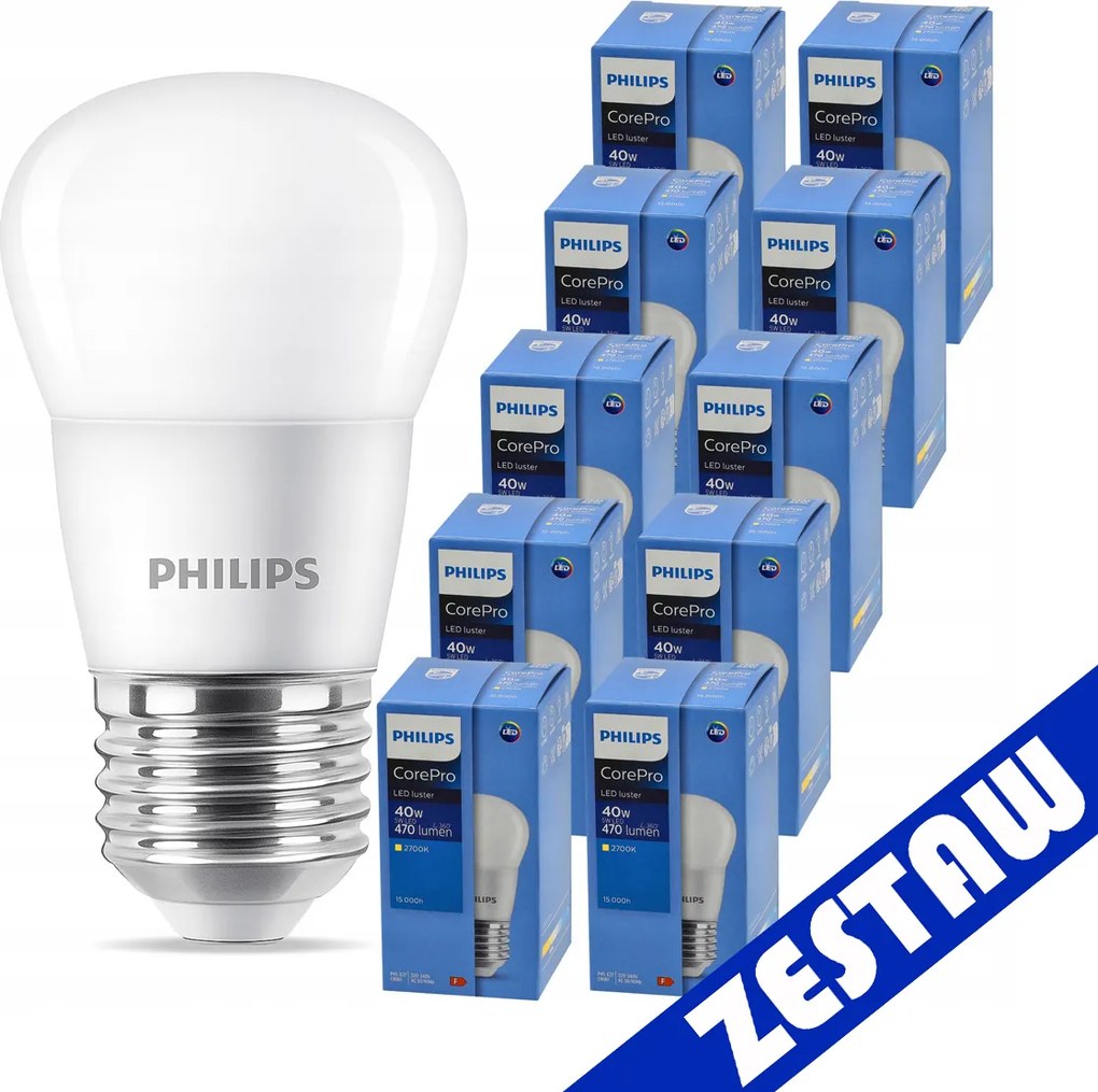 SADA 10 LED žiaroviek E27 P45 5W WW 470lm CorePro 2700K