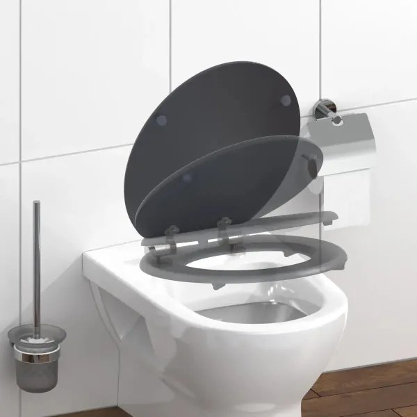 Schütte 80104 - WC sedadlo SPIRIT antracit SoftClose MDF drevo