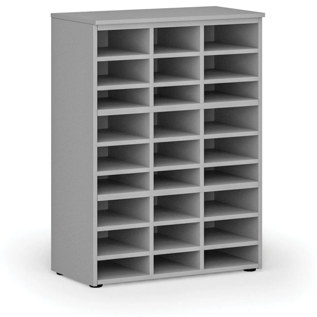 Triediaci regál PRIMO GRAY, 1087 x 800 x 420 mm, 27 priehradok, sivý
