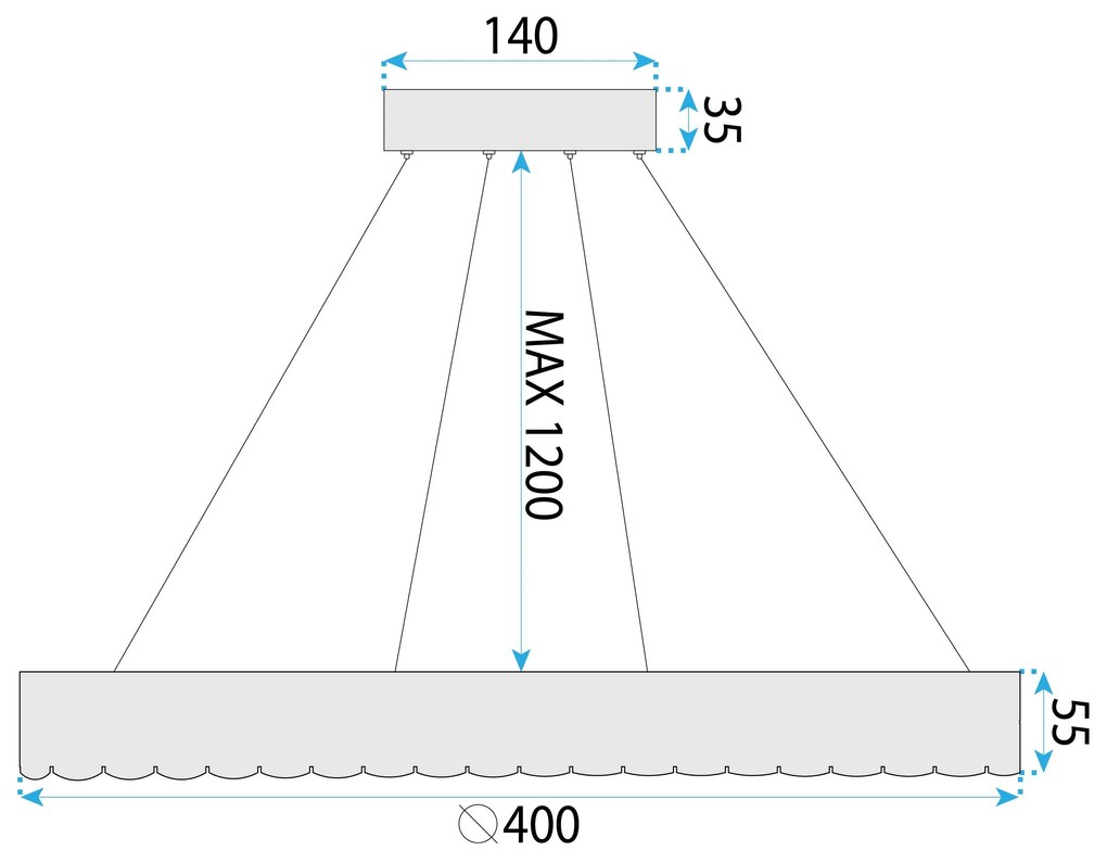 Toolight Toolight, LED stropné svietidlo 40cm, 24W, 4000K, 2500lm, MS018-CP, ružové zlato, OSW-09630