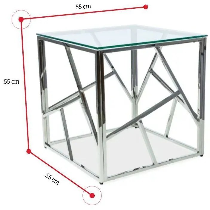 Konferenčný stolík KAPPA 2 - sklo/chróm