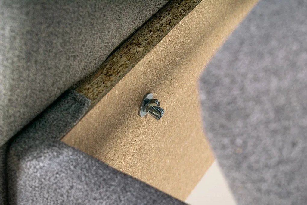 Posteľ Leo s čelami, 200x90, pravá, sivá (a55, 90cm, deska/ella, noha e)