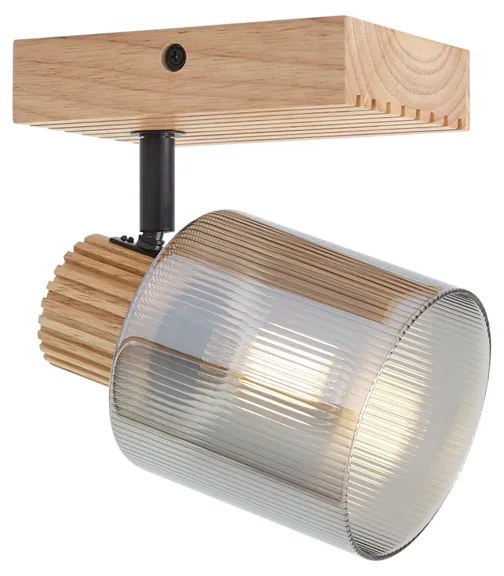 Smart spot hout met smoke glas draai- en kantelbaar incl. Wifi G45 - Gracy