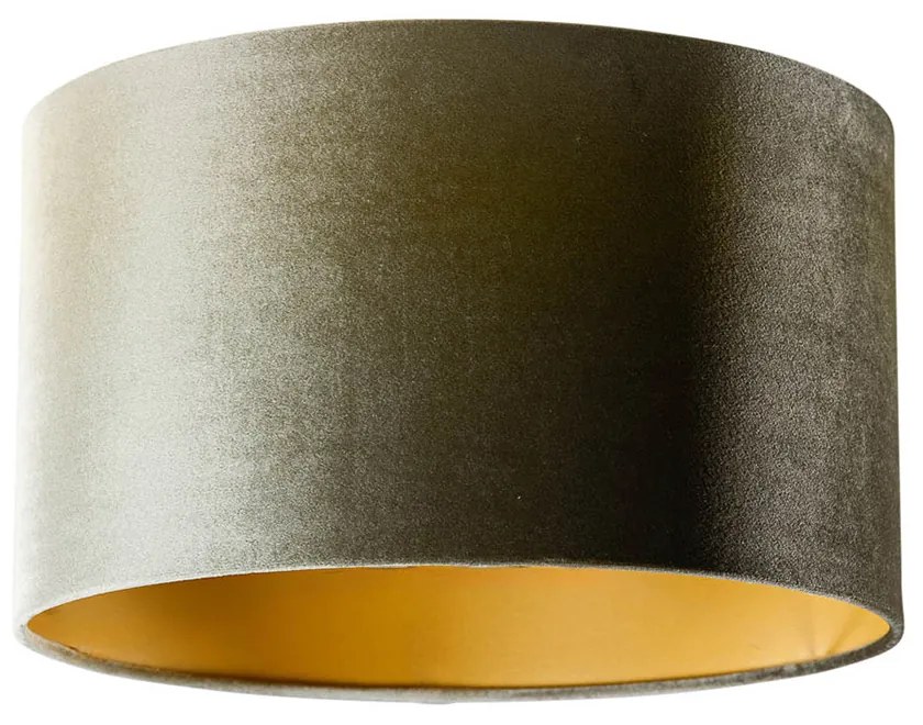 Zamatový tienidlo zelené so zlatým vnútorným 35/35/20