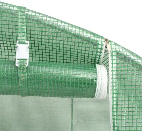 vidaXL Skleník s oceľovými základmi 13,5 m² 450x300x200 cm-