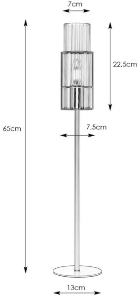 Markslöjd 108556 - Stolná lampa TUBO 1xE14/40W/230V 65 cm čierna/číra