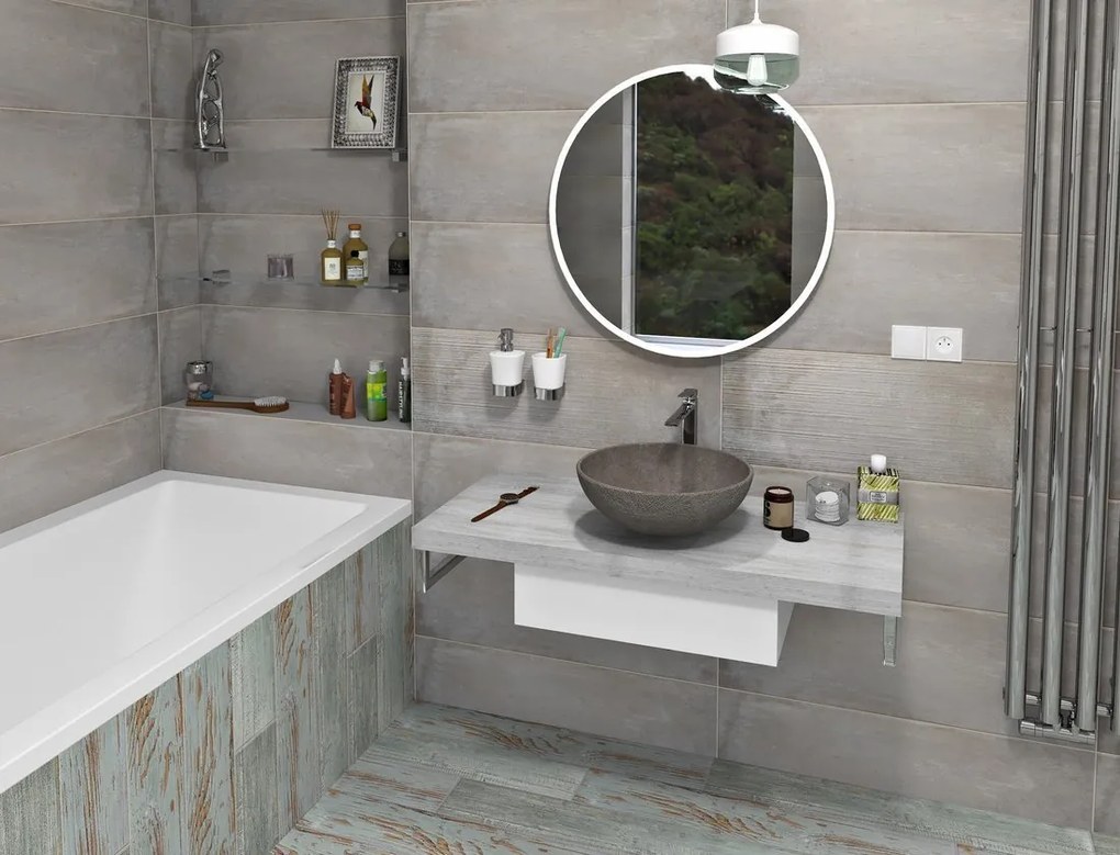 Sapho Sapho, AVICE doska pod umývadlo 100x50cm, hrúbka 5cm, dub Rover, AV104