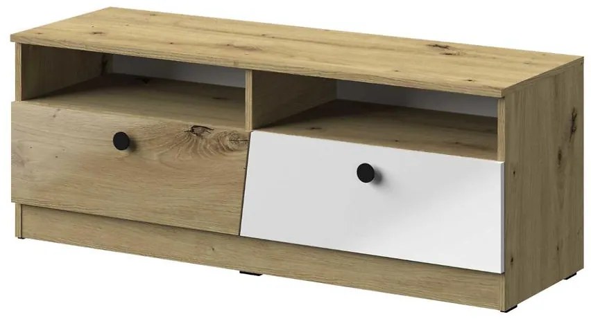 TV stolík Nero 08  dve zásuvky  – Čierna Lesk