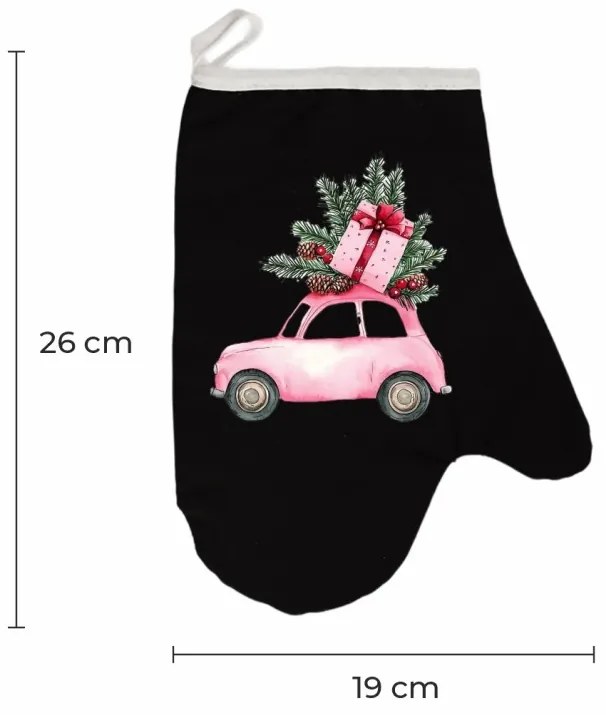 Vianočná kuchynská rukavica Candycar EMI, čierna