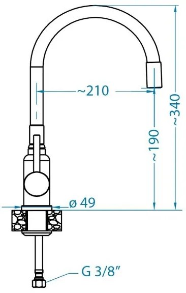 ALVEUS 1144432 - Drezová batéria s flexibilným ramienkom MINTAS 34 cm oceľ/čierna