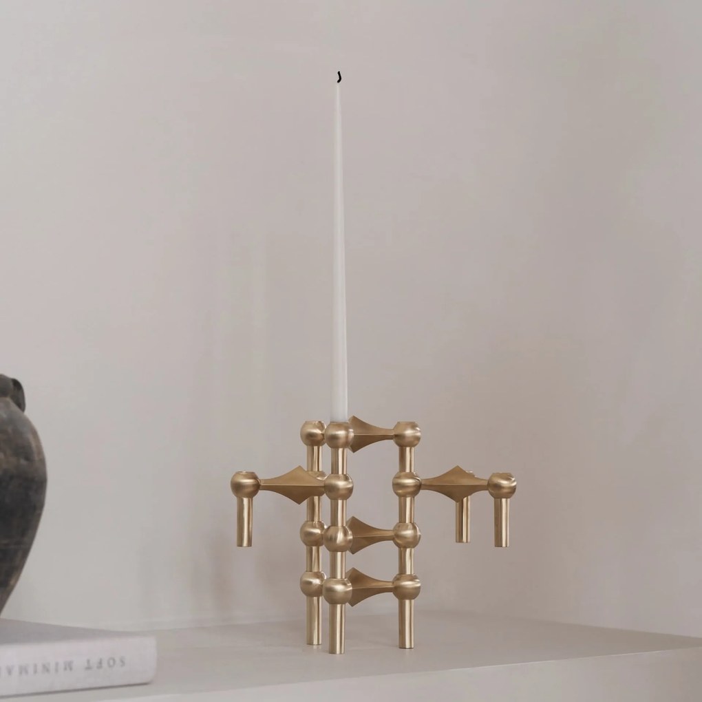 Stoff Nagel Designový svícen STOFF Nagel Brushed Brass – set 3 ks