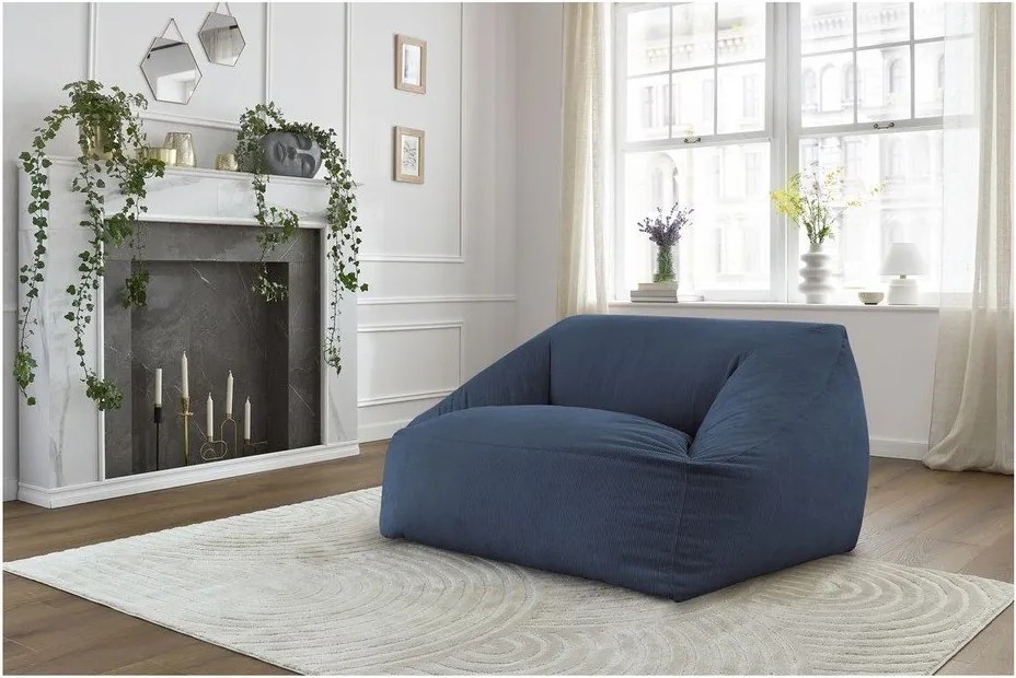 Tmavomodrý menčestrový sedací vak Lilibet – Bobochic Paris