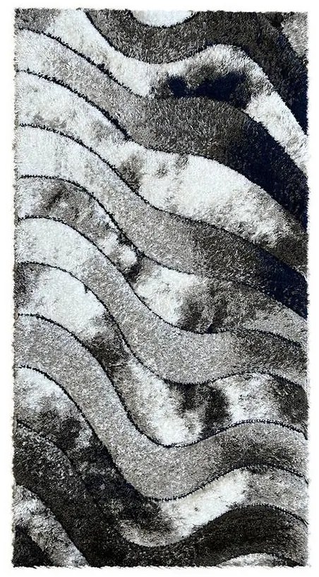 Koberec Shaggy 3D Dominica 1,33/1,8 P689A BOS AO 34 sivá