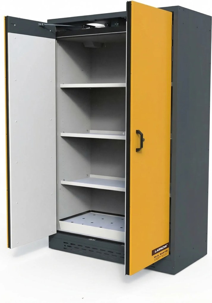 Požiarna skriňa na nebezpečné látky, typ 30, 1200 × 615 × 1950 mm, 2dverová