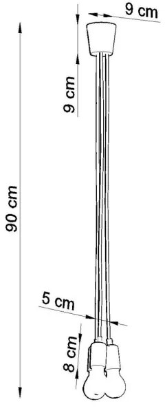Luster na lanku DIEGO 3xE27/60W/230V šedá