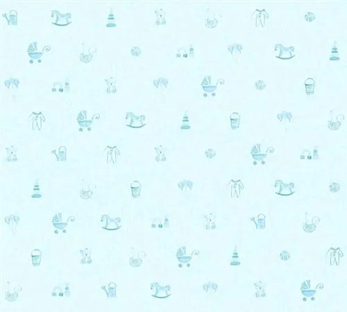 Detské vliesové tapety na stenu Little Stars 35854-2, rozmer 10,05 m x 0,53 m, detské hračky modré, A.S.Création