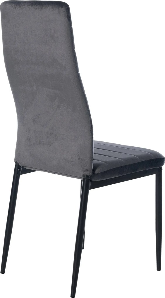 Jedálenská stolička Mayfair - zamat - Sivá
