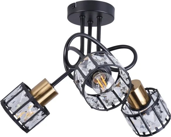 Prisadený luster ZAHARA 3xE27/10W/230V čierny