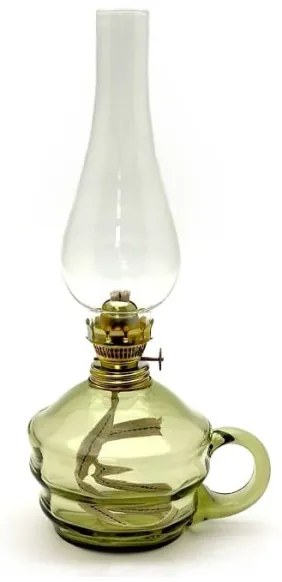 Petrolejová lampa KLÁRA 34 cm lesná zelená