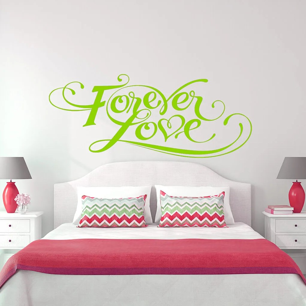 Veselá Stena Samolepka Forever love Farba: šedá, Veľkosť: 60 x 26 cm