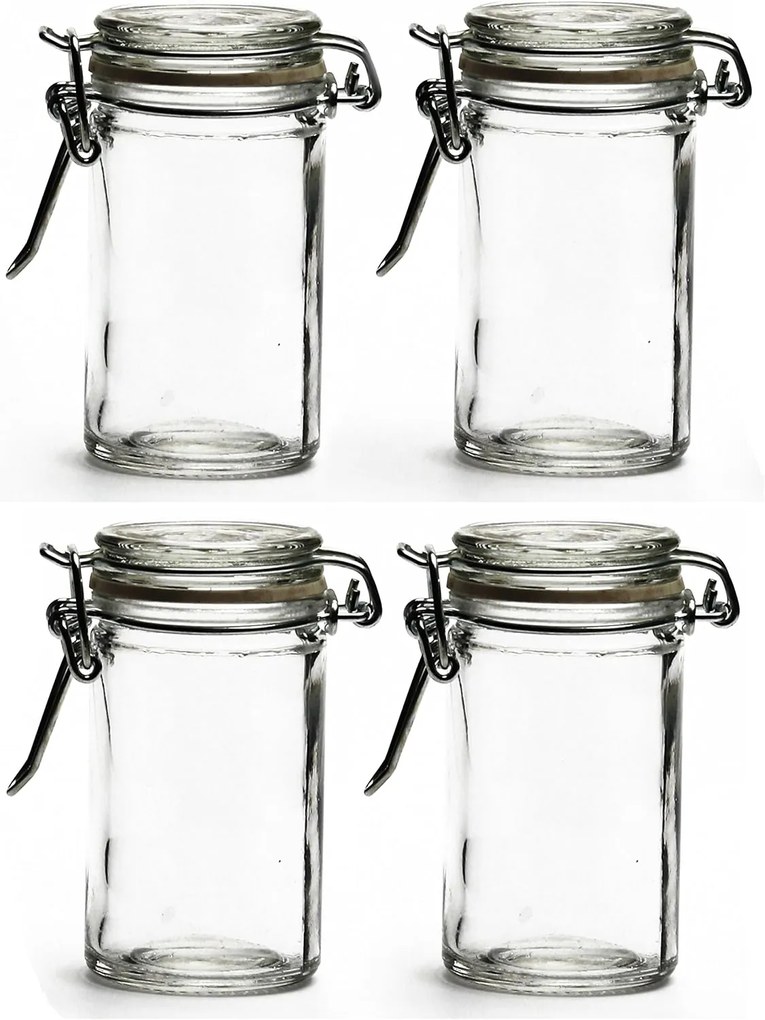 Zeller Present Korenica, sada 4ks sklenených koreničiek s hermetickým klipom HERMES