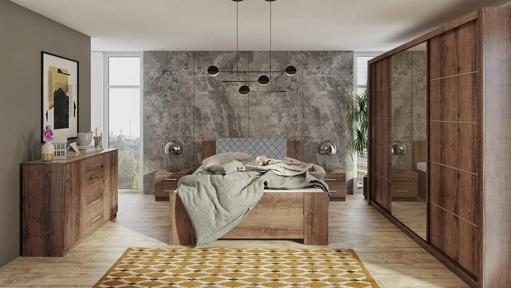 Spálňa Kler IX, Farby: biela / biely + ekokoža soft 011 pik