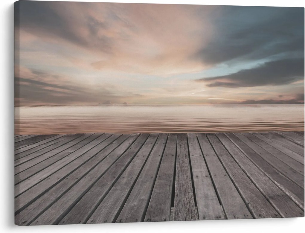 Obraz - Mólo pri západe slnka (70x50 cm)