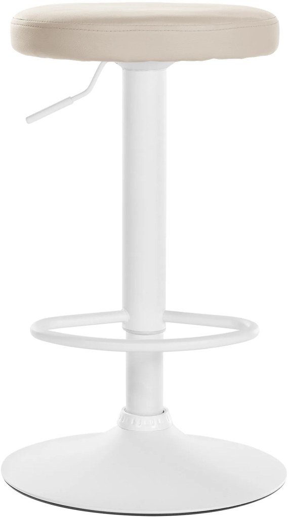 Design-Shop 2x Barová stolička Ponte - koženka, biely rám - Krémová