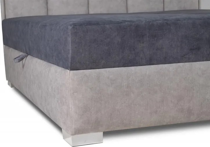 Čalúnená posteľ Kvadrat I, 200x180, tm. sivá/sivá(an 4237/4238)