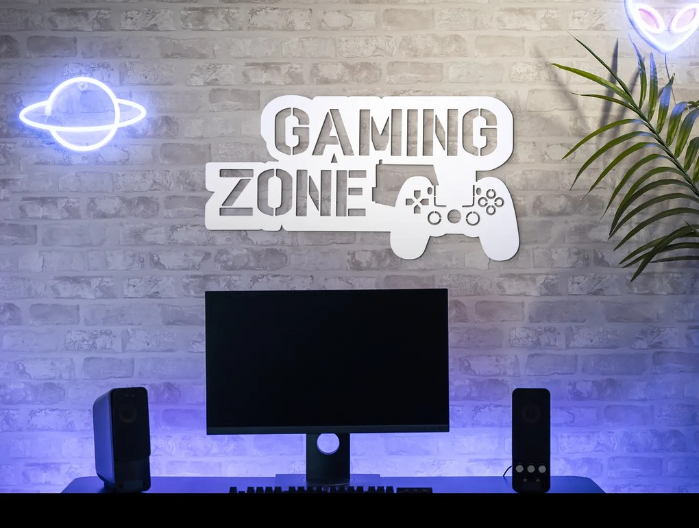 drevko Detská nálepka na stenu Gaming zone Rozmer obrazu: 23,5 x 44,5 cm, Farba dekorácie: Čierna
