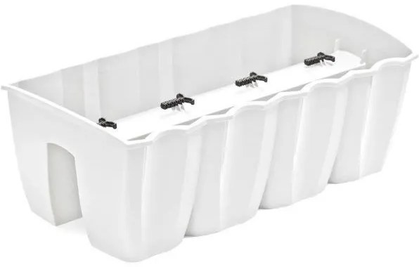 Truhlík na zábradlie CROWL biely 58cm