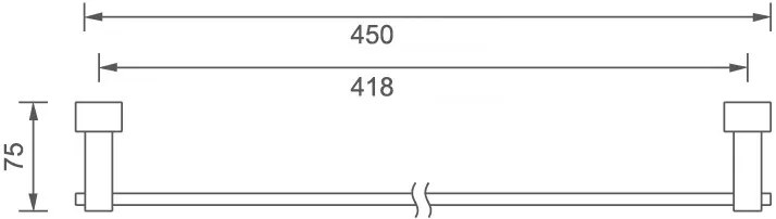 Novaservis - Držiak uterákov 450 mm Titania Anet chróm, 66327,0