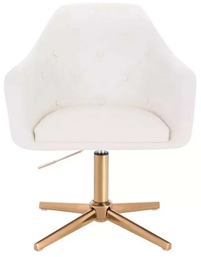 LuxuryForm DESIGN Kreslo ANDORA na zlatom kríži - biele