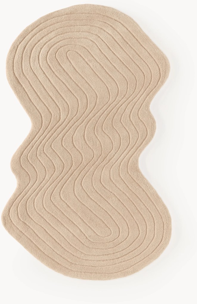 Ručne tuftovaný vlnený koberec v organickom tvare Aliza